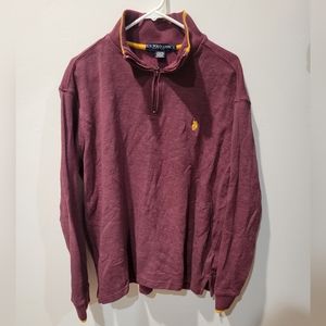 Men’s U.S. Polo Assn. Maroon quarter-zip sweater